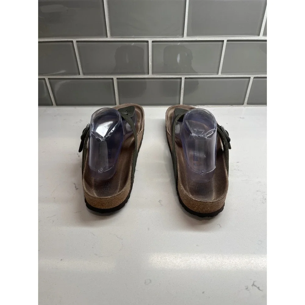 Birkenstock Gizeh Olive Green Birko-Flor Thong Sandals Mens 43 L12 M10 Germany